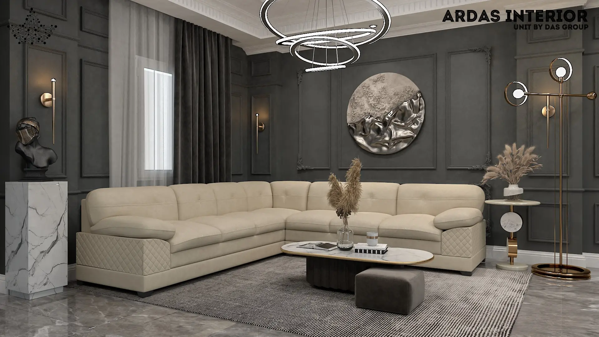 Modern luxury sofa set for living room from furniture store in Delhi
