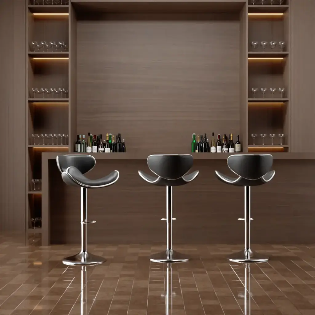 ARDAS INTERIOR VANGUARD LEATHERETTE BLACK BAR STOOL