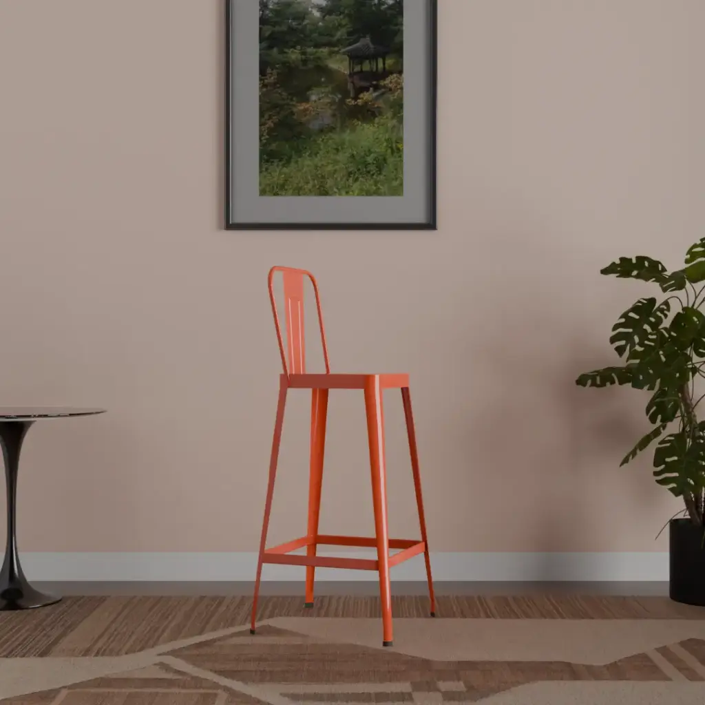 Apex Metal Bar Stool In orange Color