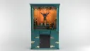 Stylish Teal Bar Cabinet with Glass Holders & Storage 