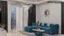  Ardas Interior Armani L-Shaped Sofa Cum Bed – Teal Quilted Upholstery