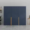 Kyoto Three Door Wardrobe in Blue – Modern Storage