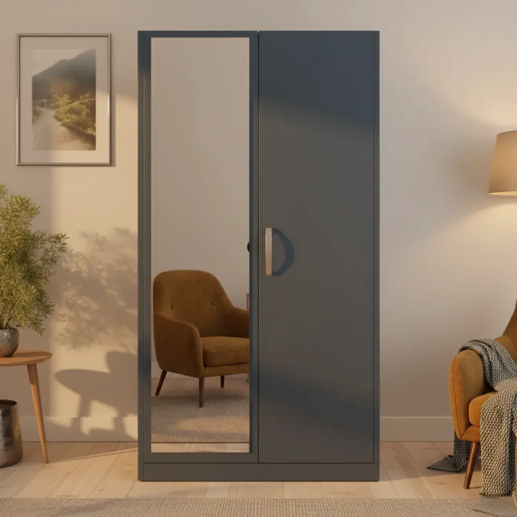 ARDAS INTERIOR | Sterling Two-Door Wardrobe in Blue – Stylish & Functional Storage