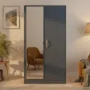 ARDAS INTERIOR | Sterling Two-Door Wardrobe in Blue – Stylish & Functional Storage