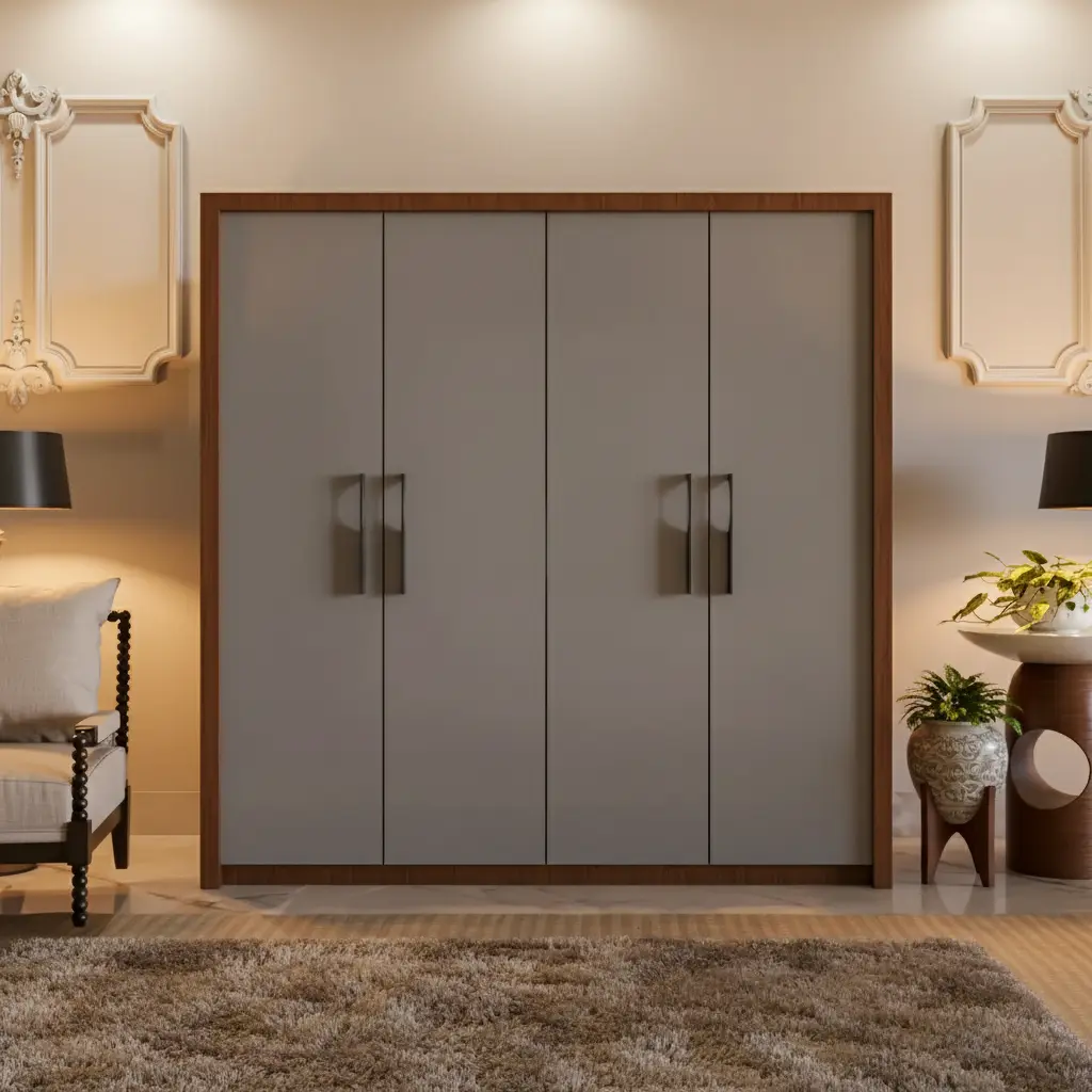 Aspira Wooden Almirah – Elegant & Robust 4-Door Wardrobe