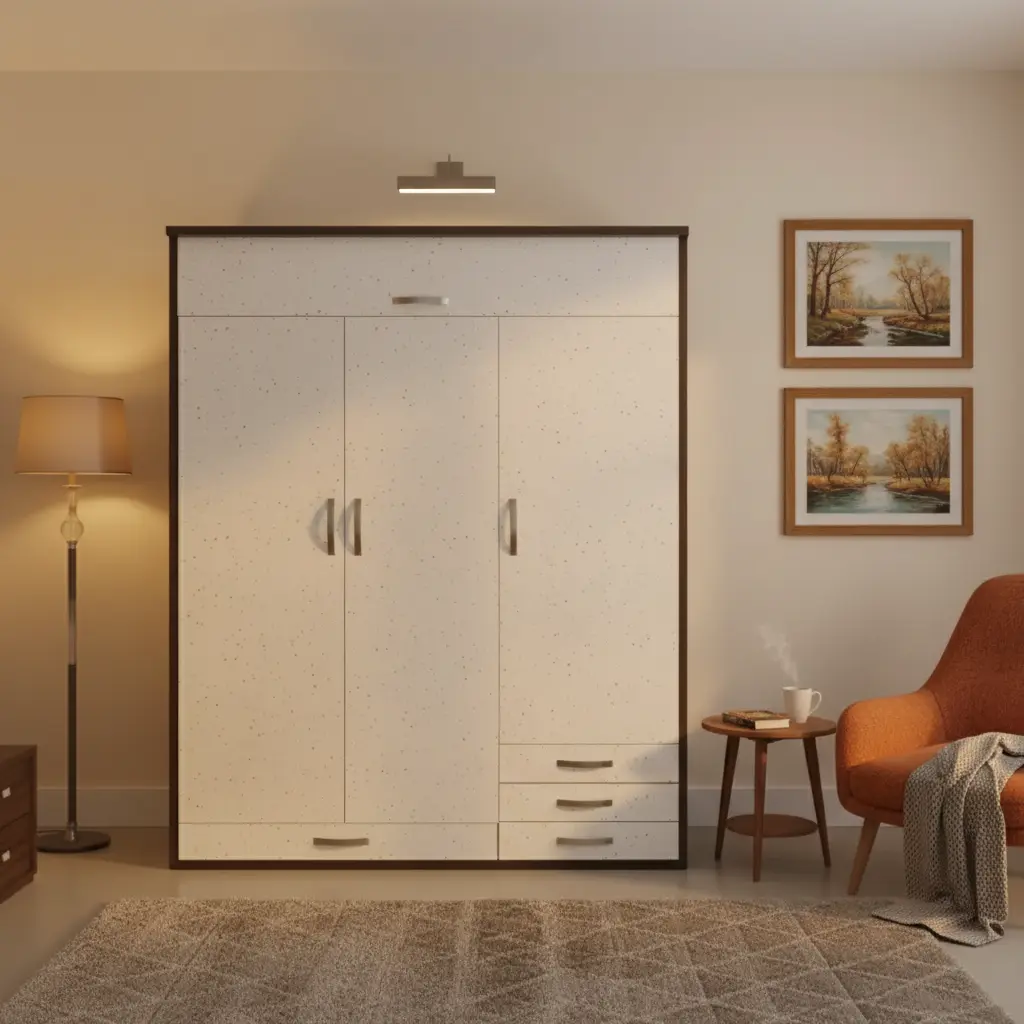 ARDAS INTERIOR | THE RAINBOW THREE-DOOR WARROBE - STYLISH, SPACIOUS WOODEN ALMIRAH