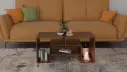 Dark Wooden Coffee Table with Open Shelf Storage – Modern Center Table