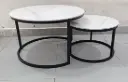 Imperial Marble Centre Table – Sleek Modern Look with White Marble & Black-Gold Base