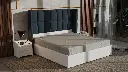 verisage luxury bed with white and blue colour combination