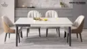 Sintered Stone Marble Dining Table – 4-Seater Modern Dining Table for Home