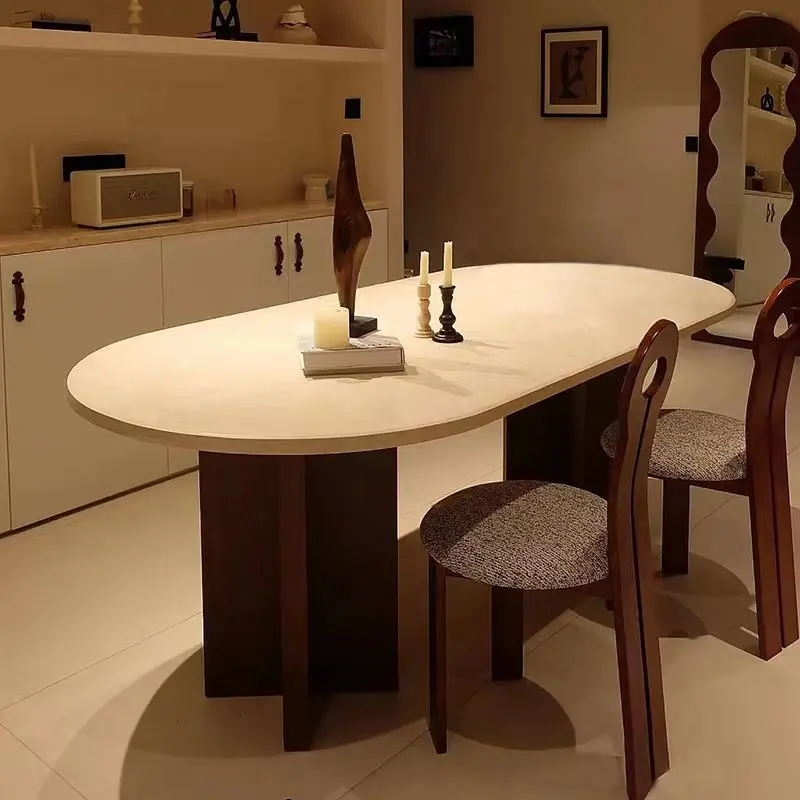 Nordic Luxury Dining Table – Modern European Oval Design