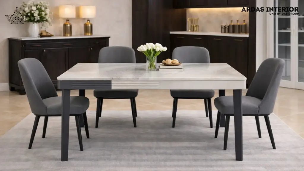 ARDAS INTERIOR | ELEGANT MARBLE MORDEN DINING TABLE | 6- SEATER