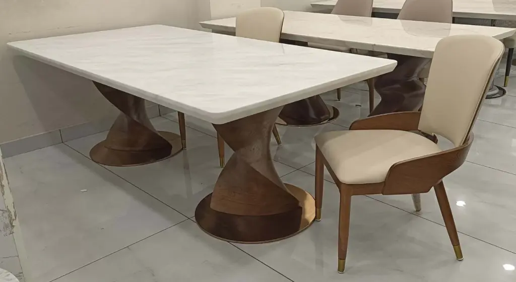 Florence Elite Italian Marble Dining Table with Modern
