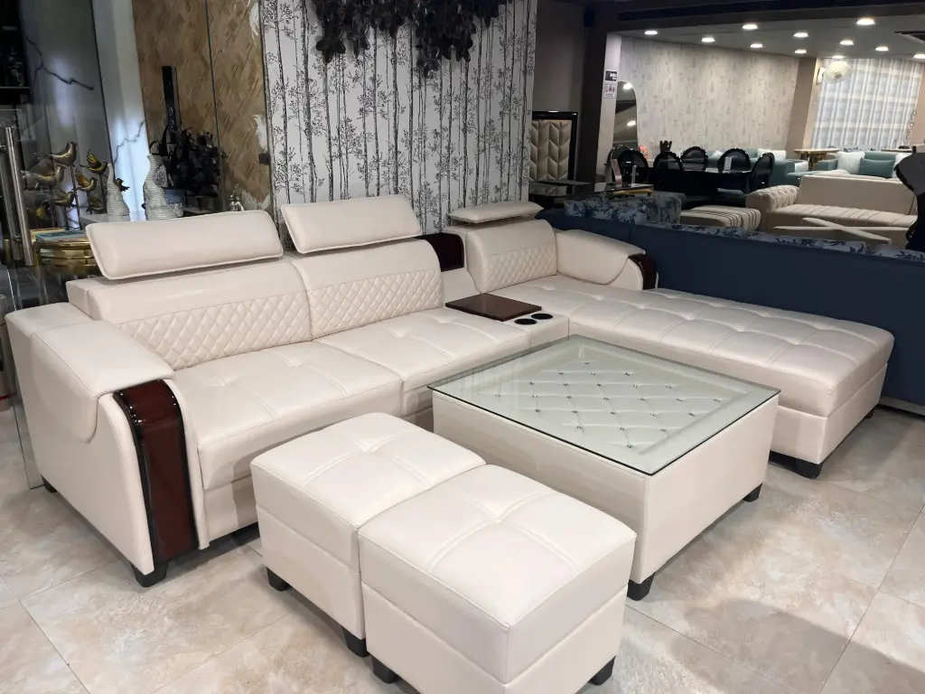 Aurora Premium L-Shaped Sofa with Cupholder