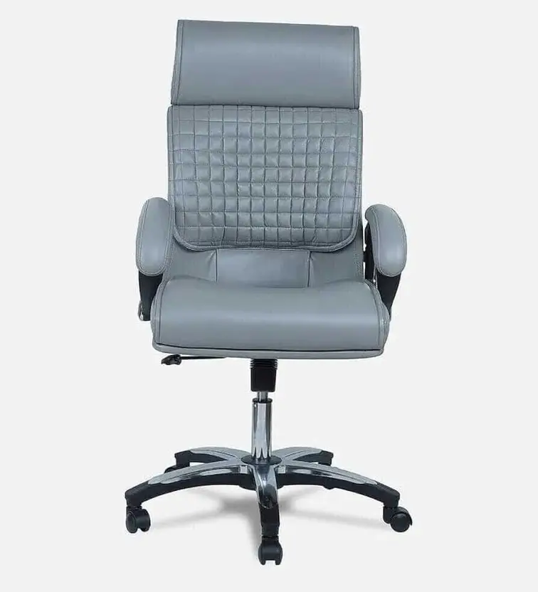 Grey Leatherette Ergonomic Office Chair – ArdasInterior