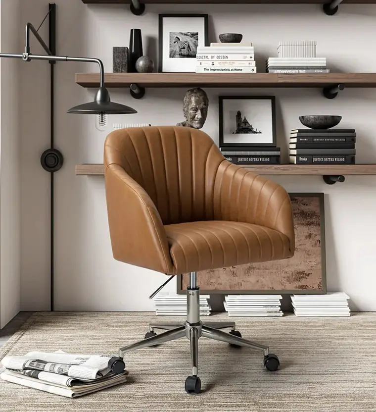 Colm Leatherette Guest Chair – Tan 