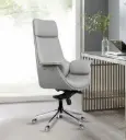 Flow High-Back Leatherette Office Chair – Grey 