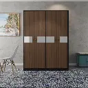 LuxeLock wooden almirah with glass