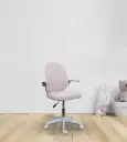 Mark Fabric Ergonomic Chair – White & Light Pink 