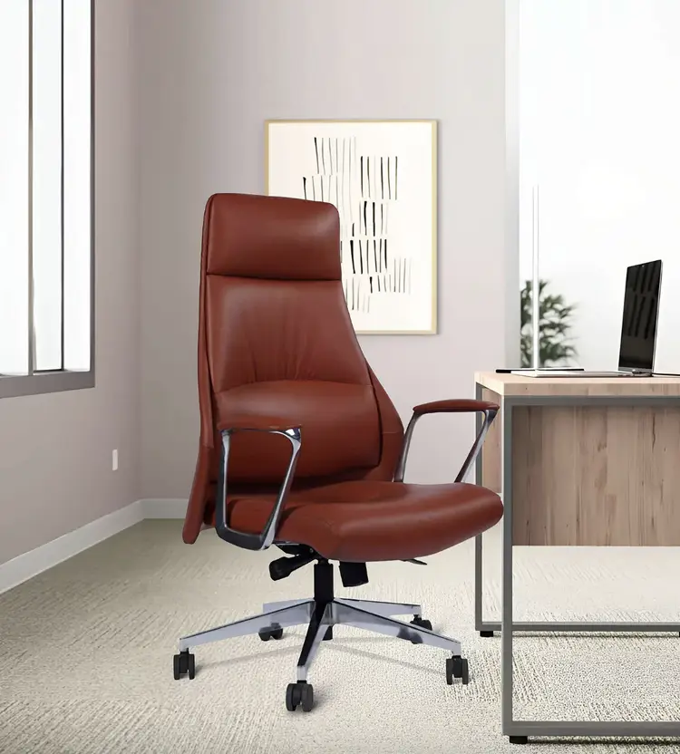 Adam Leatherette Executive Chair – Brown 