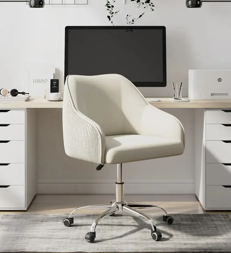 Leisel Velvet Guest Chair – Beige | ArdasInterior