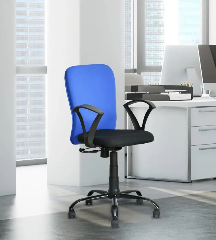 Mid-Back Fabric Executive Chair – Blue & Black | ArdasInterior