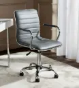 Selvel Leatherette Guest Chair – Grey | ArdasInterior