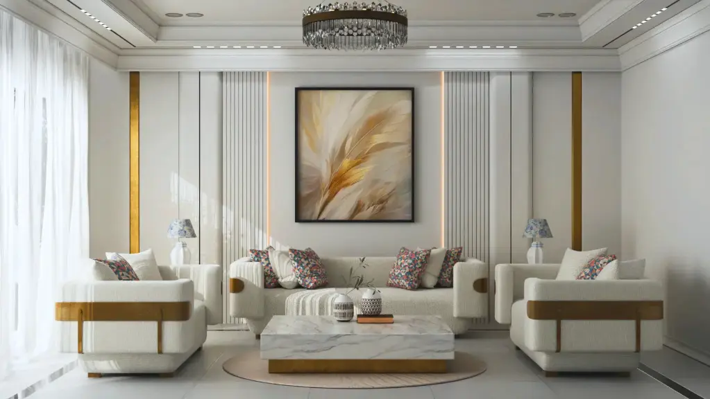 Casa curv luxury sofa in white color 