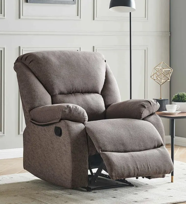 Fabric Manual Recliner – Beige