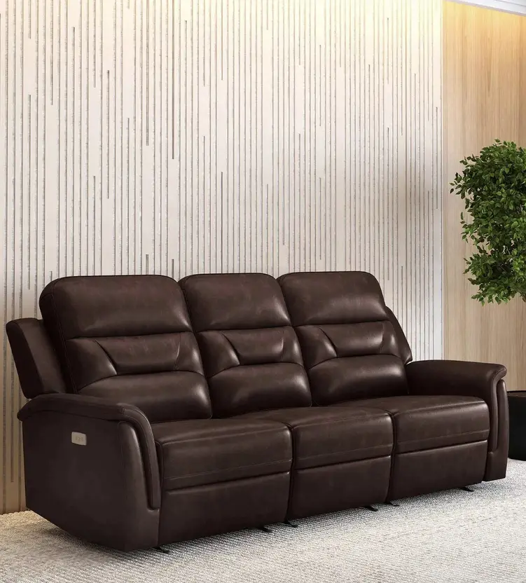 Fabric Powered 3 Seater Swivel Recliner