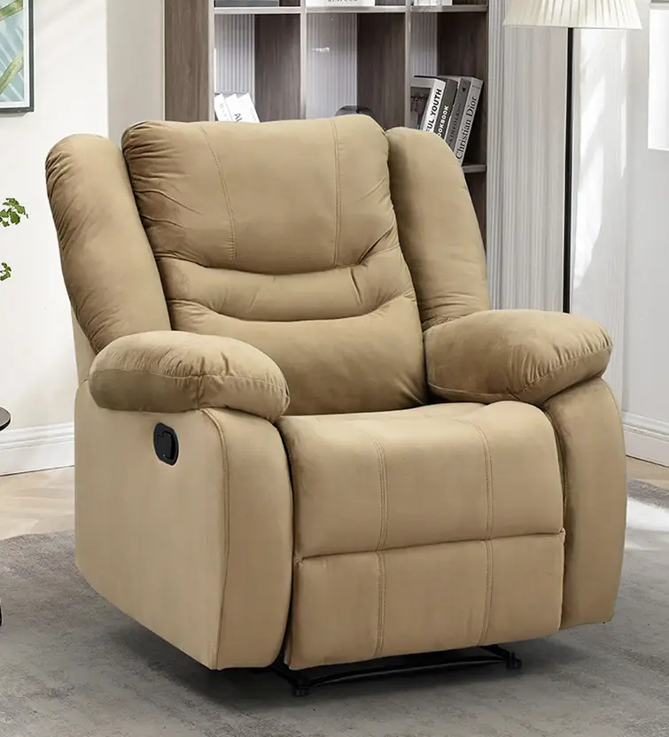 ArdasInterior Fabric Manual Rocker Recliner – Beige