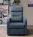 Fabric Manual Recliner(Finish Color - Ocean Blue, Pre-assembled)