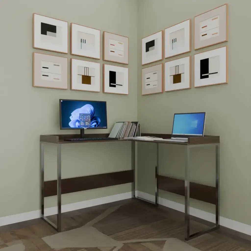 Dalton Engineered Wood L Shape Study Table