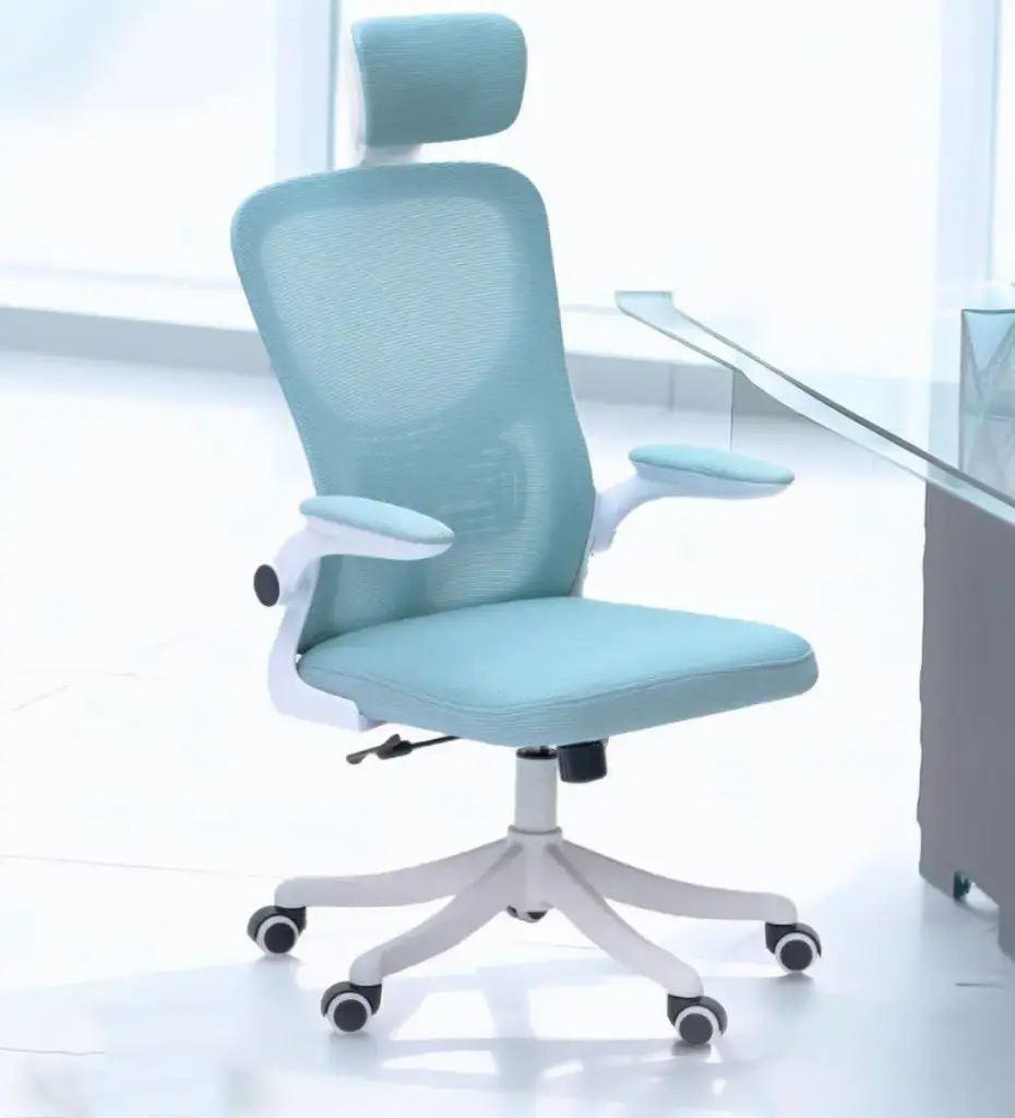 LumbarLux  OptiSupport  Chair With Headrest In Blue Color