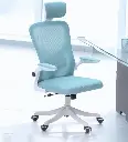 LumbarLux  OptiSupport  Chair With Headrest In Blue Color