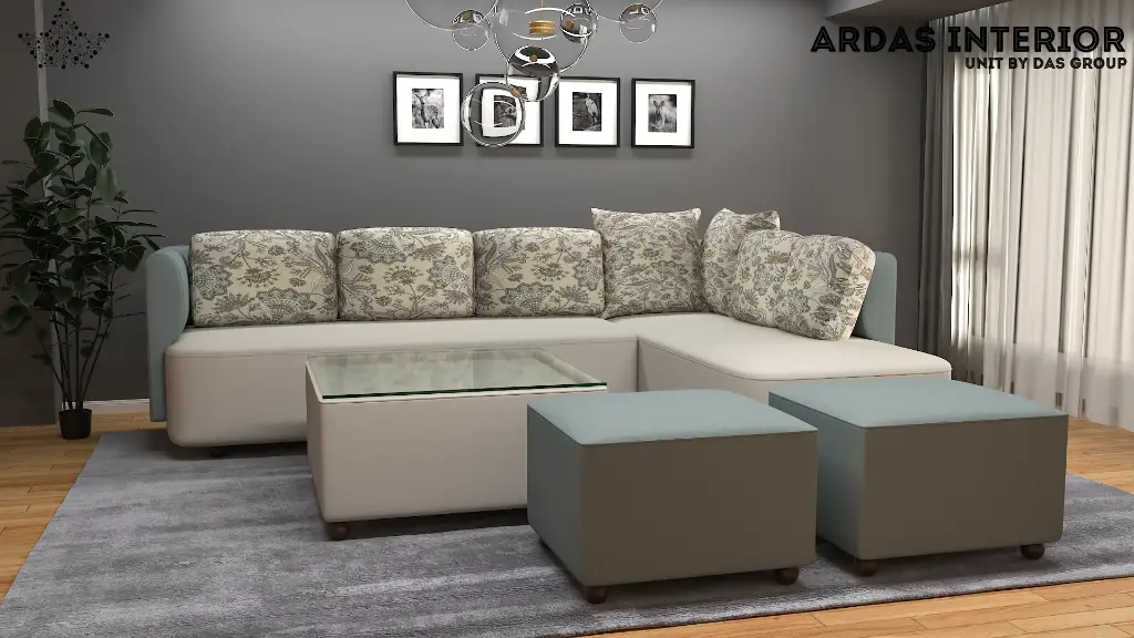 ARDAS INTERIOR COZY CURVE SOFA WITH PUFFY AND DIVIDER