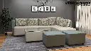 COZY CURVE SOFA WITH PUFFY AND DIVIDER