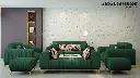 Romeo Luxury 3+1+1 Sofa Set – Vertical Pattern with Gold Accents
