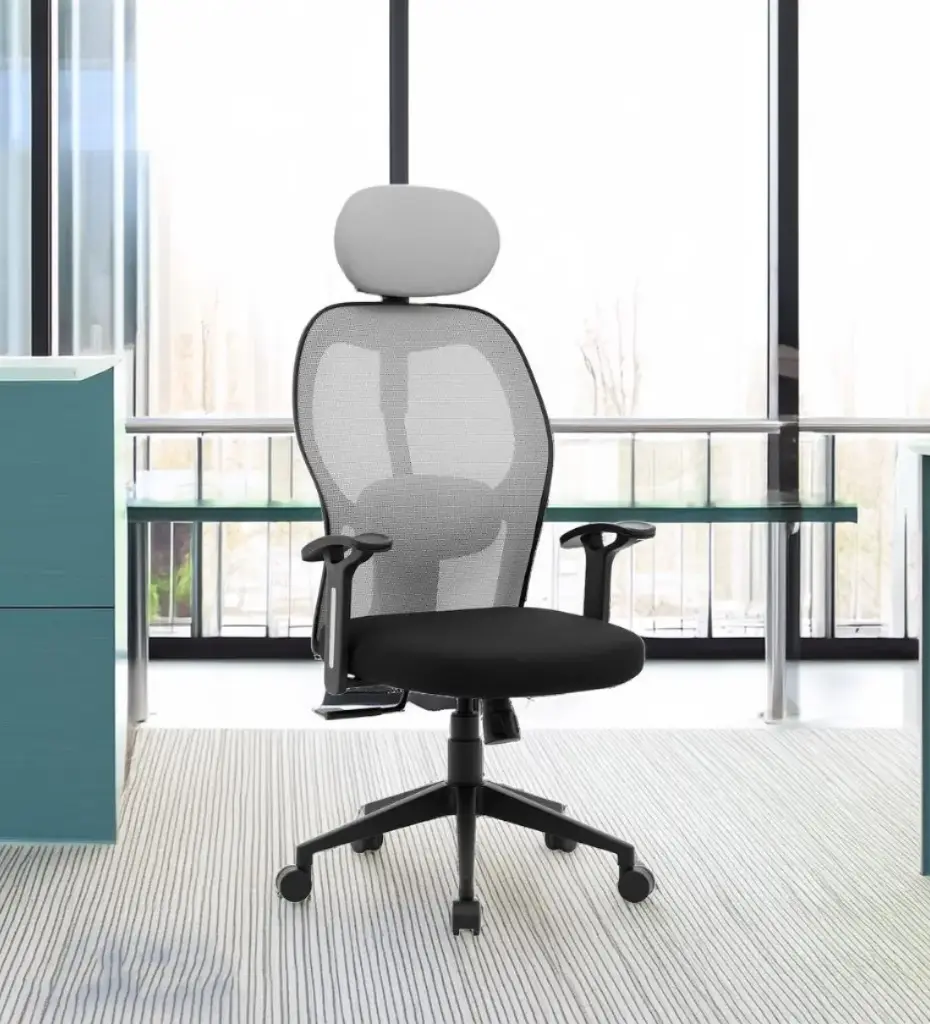 Zenith Executive ComfyBoss Chair In Black & Grey Color with Headrest
