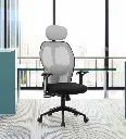Zenith Executive ComfyBoss Chair In Black & Grey Color with Headrest