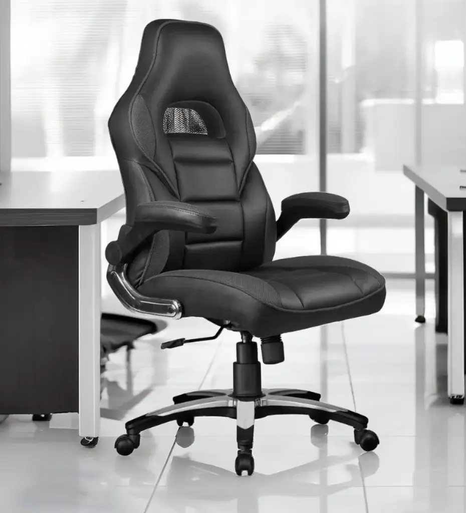 Gaming FlexiErgo Leatherette Chair in Black & Grey Colour