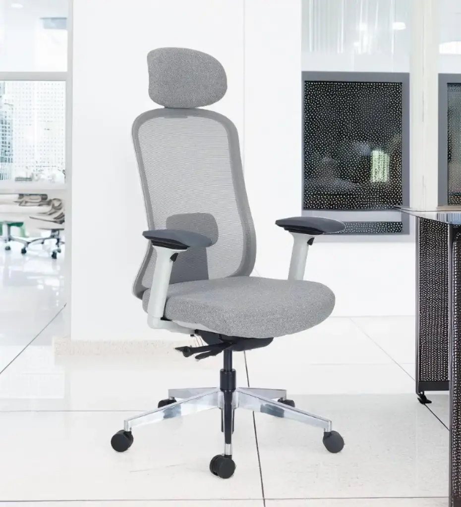 LumbarLux Aero Chair in White & Grey Colour