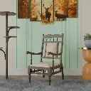 Opulence Oasis Wood Arm Chair In Teak Finish