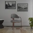 Midnight Perch chair with grey cotton textue