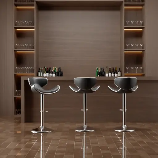 ARDAS INTERIOR VANGUARD LEATHERETTE BLACK BAR STOOL