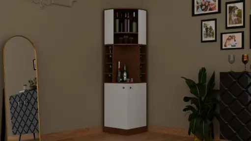 Braveallo Dark Corner Bar Cabinet