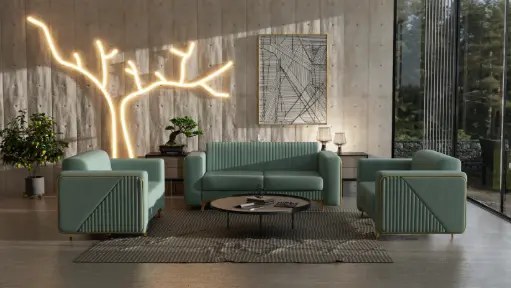 Linner 3+2+2 Luxury Sofa with Vertical Pattern
