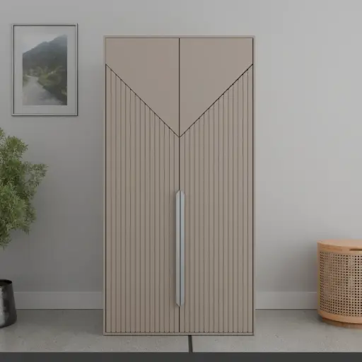 The Atelier two door Wardrobe in matte pink color