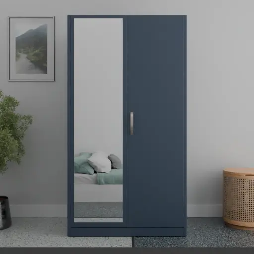 Sterling Two-Door Wardrobe in Blue – Stylish & Functional Storage