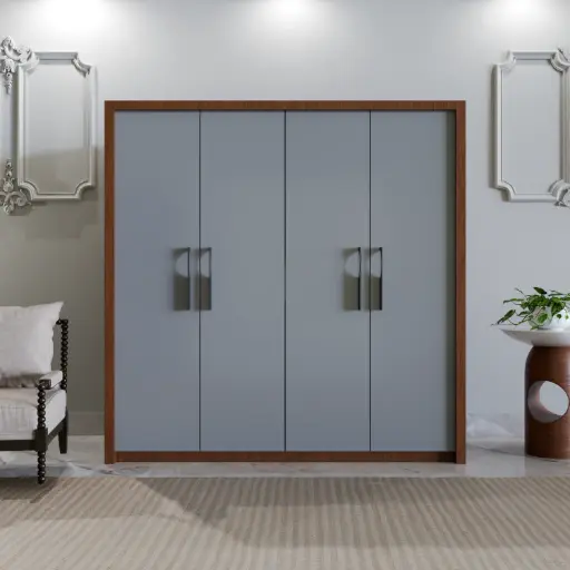 Aspira Wooden Almirah – Elegant & Robust 4-Door Wardrobe